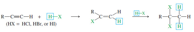 Addition Reactions of Alkynes