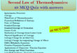 Second Law of Thermodynamics: MCQ Quiz with answers