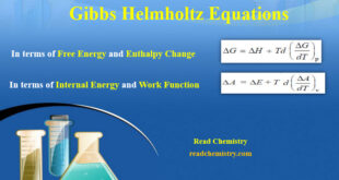 Gibbs Helmholtz Equations